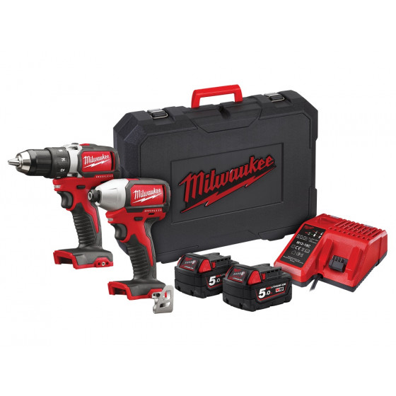 Milwaukee M18BLPP2A2-502X 18v Cordless Drill & Impact Driver Set