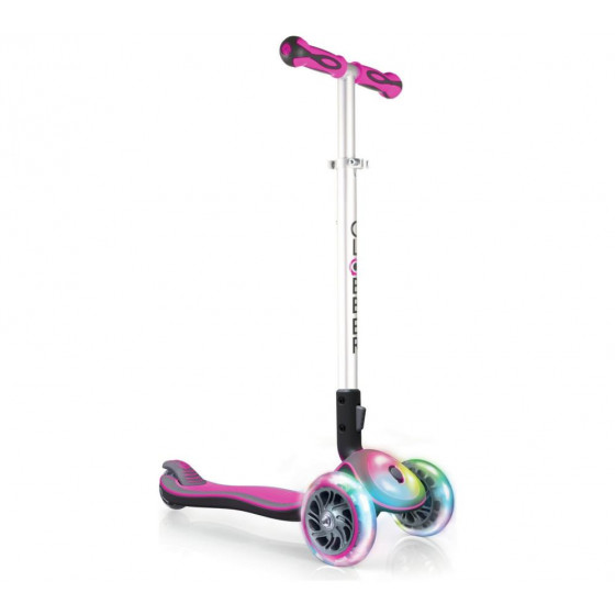 Globber Elite Lights 3 Wheel Scooter - Pink (One Wheel Not Lighting Up)