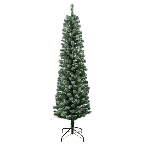 Home 6ft Snow Tipped Pencil Christmas Tree - Green (No Lights)