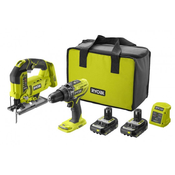 Ryobi R18PDJS-220S 18v ONE+ Cordless Combi Drill & Jigsaw Starter Kit