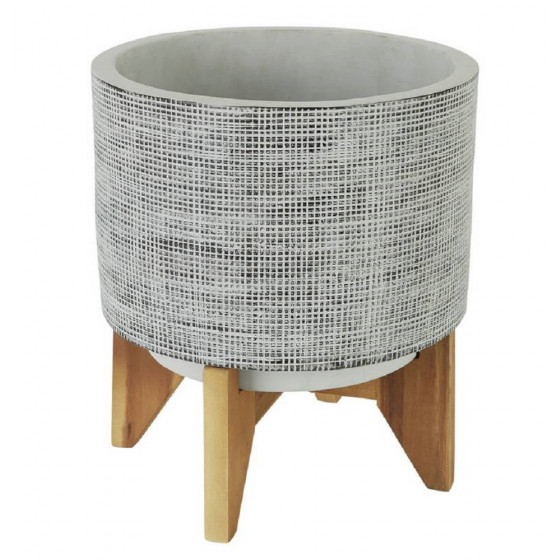 Habitat Awel Grey Terracotta Planter On Wooden Legs