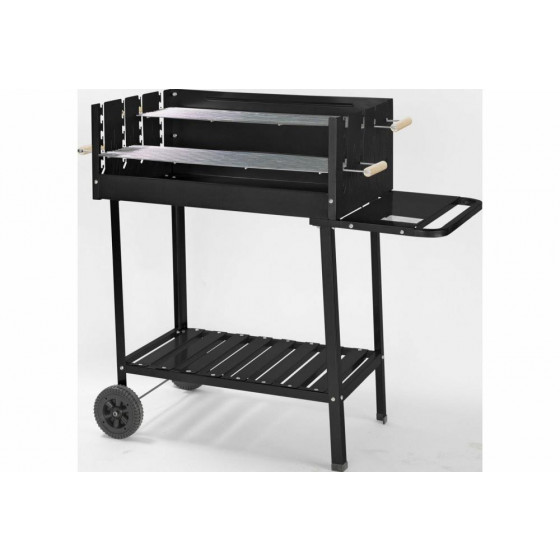 Home Deluxe Rectangle Steel Party Charcoal BBQ - Black