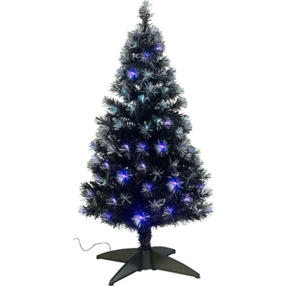 Black Fibre Optic Christmas Tree - 4ft