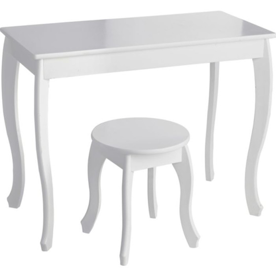 Mia Dressing Table and Stool - White