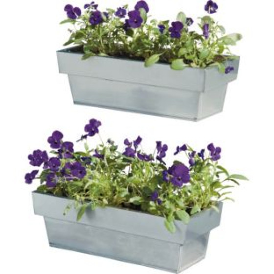 Zinc Natural Trough Planter - Pack of 2