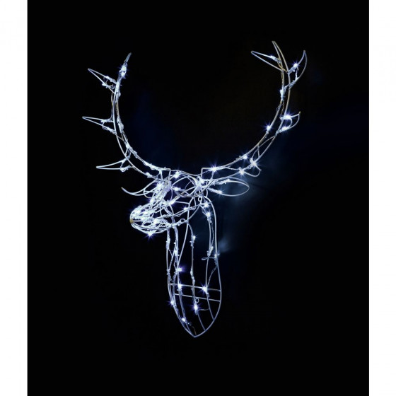 80 LED Reindeer Head - White