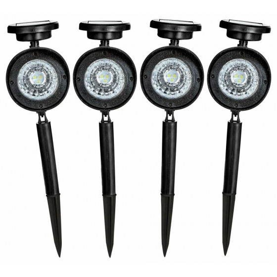 Habitat Set Of 4 Black Solar Spotlights