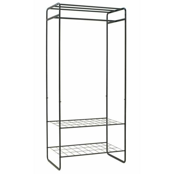 Home Clothes Rail With Shelves - Black