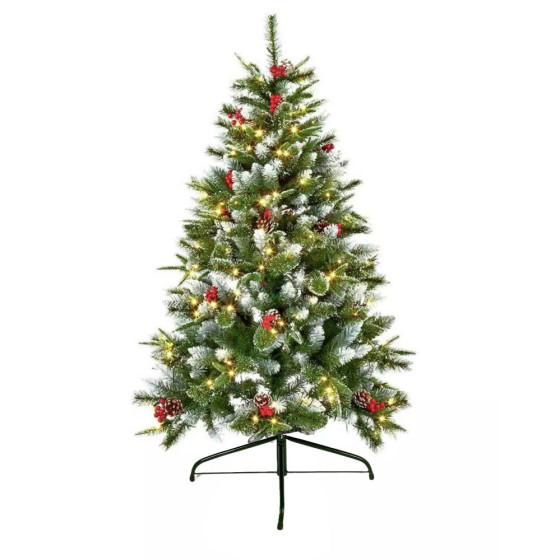 Premier Decorations 5ft Pre-lit Needle Pine Christmas Tree - Green (Basic Stand)