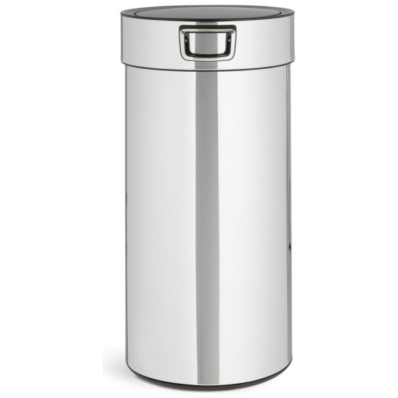 Habitat 30 Litre Round Touch Top Bin - Silver (Slight Dent On Back)