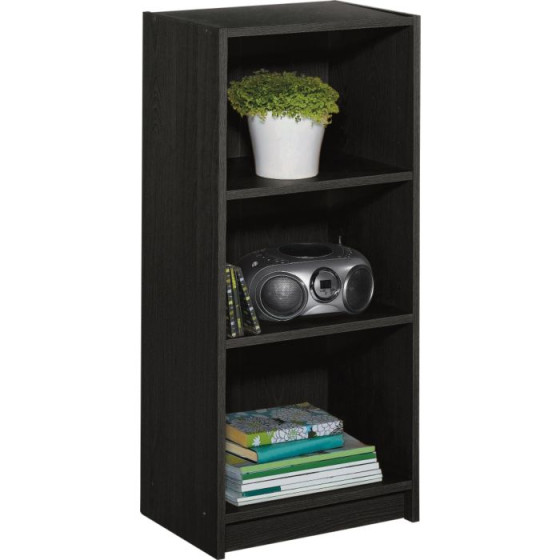 Maine Half Width Small Extra Deep Bookcase - Black Ash