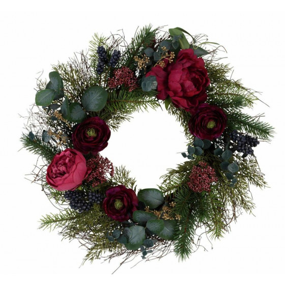 Home Enchanted Christmas Floral Foliage Wreath