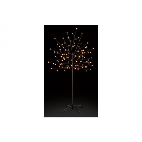 Premier Decorations 5ft White LED's Pre-lit Cherry Tree - Black