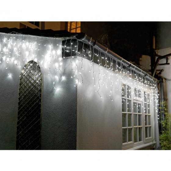 Home 720 Icicle Christmas Decoration Lights - White