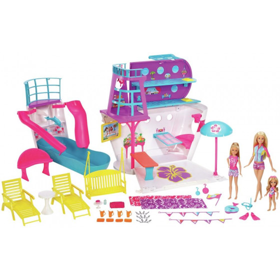 Barbie Cruise Ship Playset With 3 Dolls & Accessories