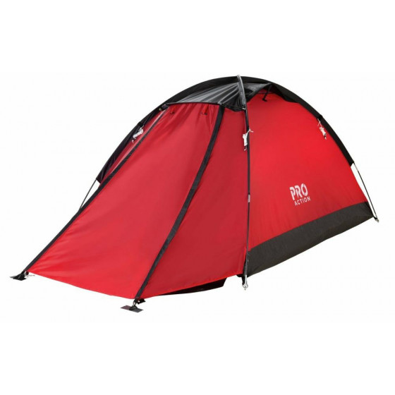 ProAction 2 Man 1 Room Dome Camping Tent With Porch - Red