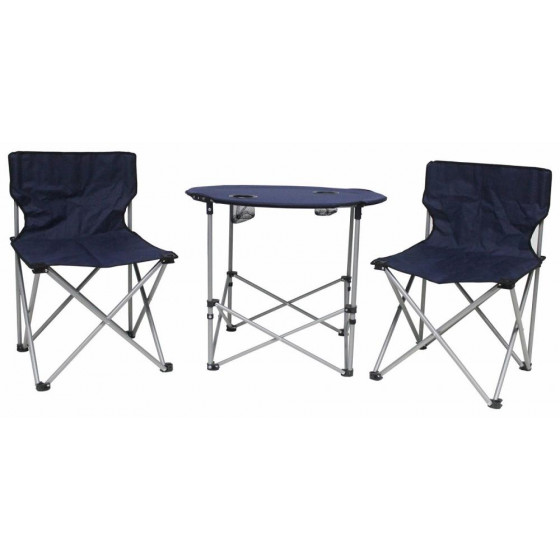 3 Piece Folding Table & Chairs Camping Set - Blue