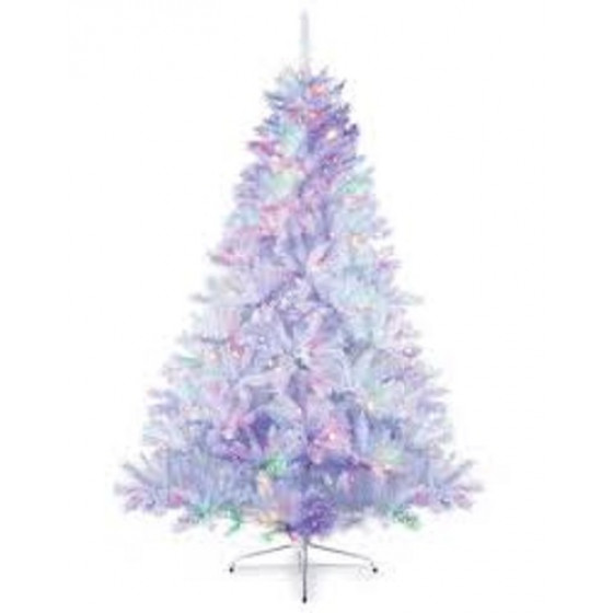 Home 6ft Multi-Coloured Pre-Lit Christmas Tree - White