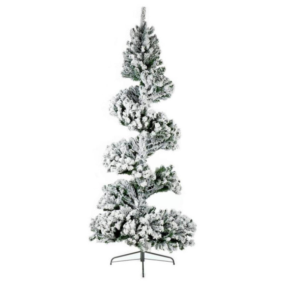 Premier Decorations 7ft Spiral Snow Christmas Tree - Green
