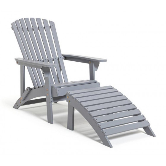 Habitat Seville Wooden Lounger - Grey