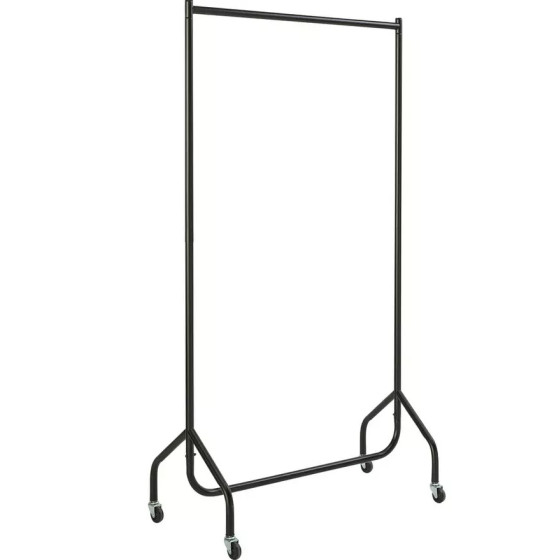 Home Heavy Duty Single Clothes Rail - Black