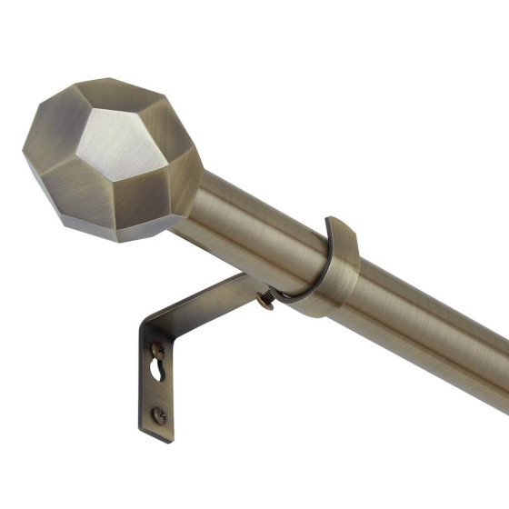 Home Hexagonal 120-210cm Curtain Pole - Brushed Brass