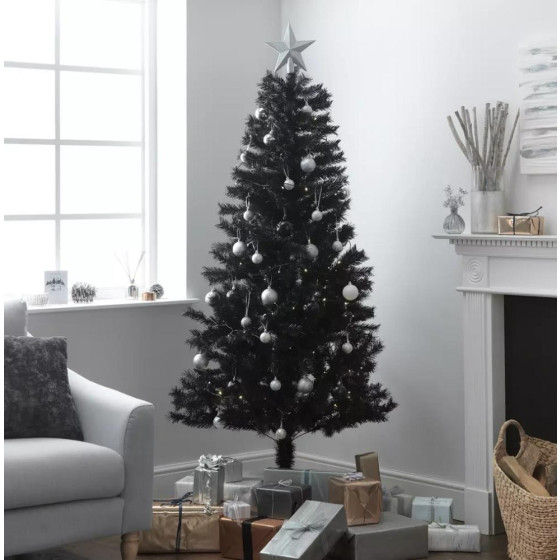 Habitat Black Lapland Christmas Tree - 6ft