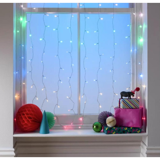 Habitat 120 Rainbow Colour Curtain Christmas Lights