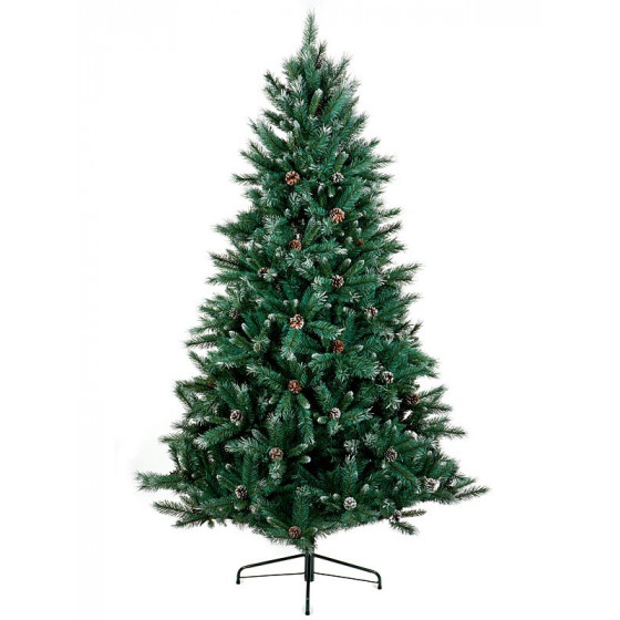 Premier Decorations 7ft Selwood Pine Christmas Tree With Cones - Green