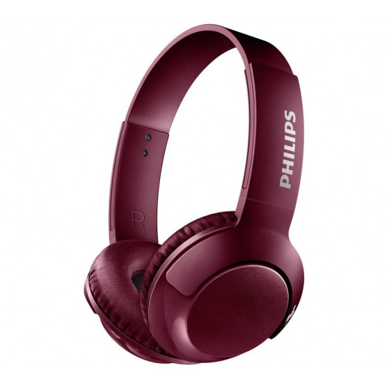 Philips SHB3075 Wireless On-Ear Headphones - Maroon/Red (No USB Cable)