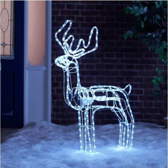 Home LED Animated Nodding Reindeer - Bright White