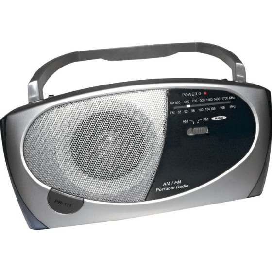 Alba Traditional Portable Radio - Silver