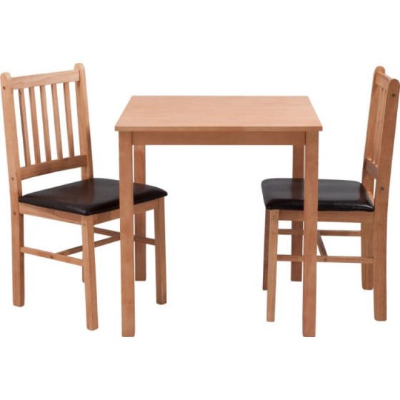 Kendall Dining Table and 2 Chairs - Chocolate (1 Corner Damaged on Table)