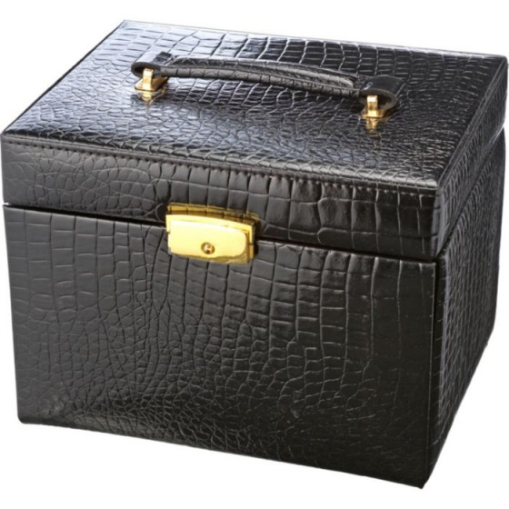 Black Crocodile Jewellery Box