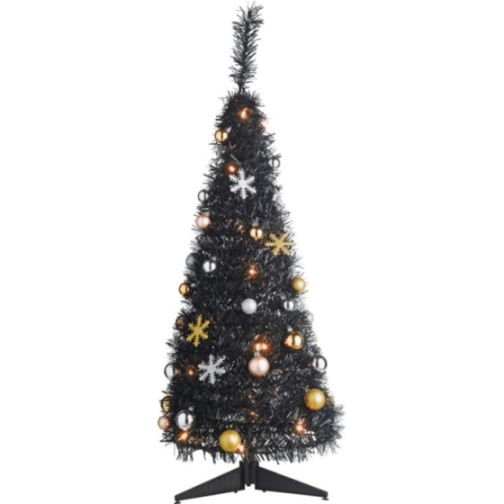 Black Pop Up Festive Chic Christmas Tree - 3ft