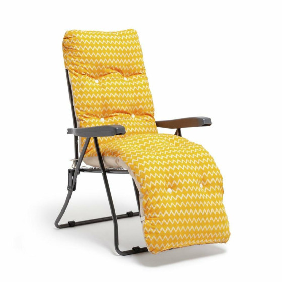 Home Folding Metal Sun Lounger - Yellow