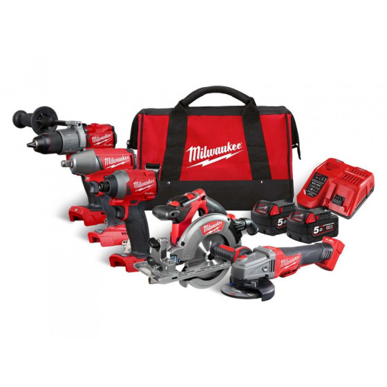 Milwaukee M18FPP5M-502B 18v 5pc FUEL Combo PowerTool Kit