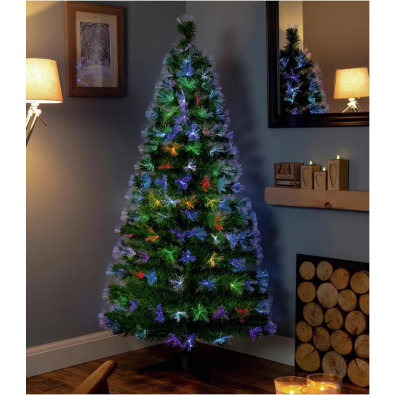 Premier Decorations Fibre Optic LED Burst Tree - Multicoloured - 5ft