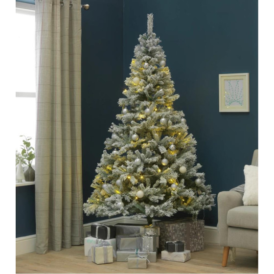 Habitat 7ft Snow Covered Christmas Tree - Green