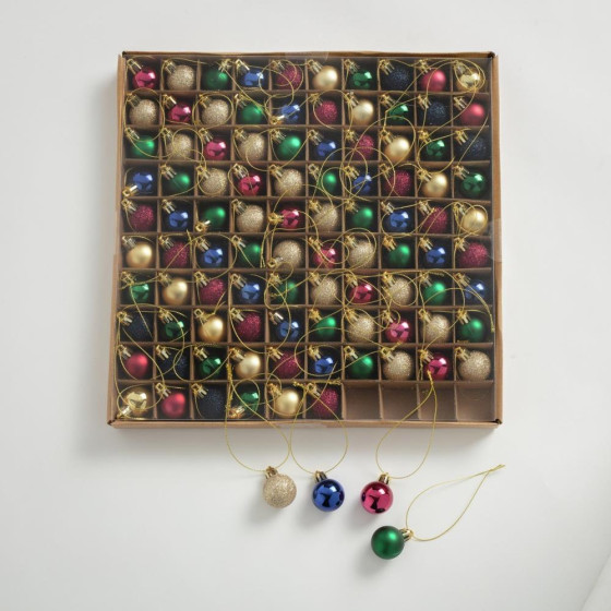 Habitat 100 Pack Of Christmas 3cm Baubles - Multicoloured