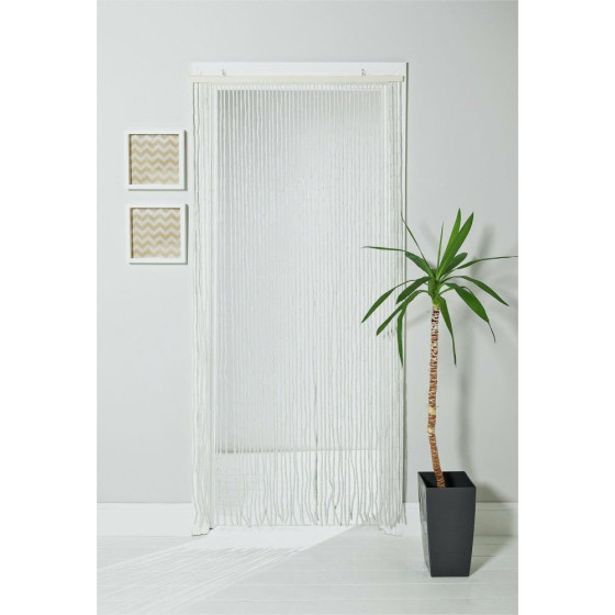 Home Beaded Door Curtain - White