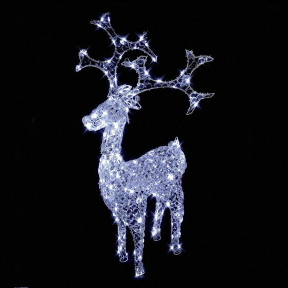 Premier Decorations 1.2m LED Reindeer With Prism - White