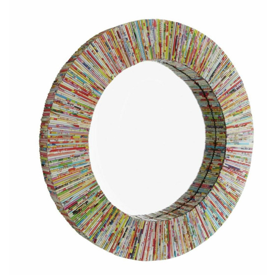 Habitat Cohen Recycled Magazine Round Wall Mirror