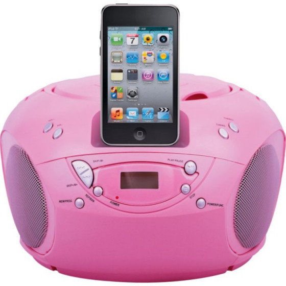 Bush Pink Portable CD Player with iPod Docking