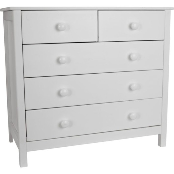 Kids Scandinavia 3 + 2 Drawer Chest - White