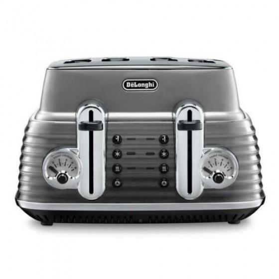 DeLonghi Scultura CTZ4003GY 4 Slice Toaster - Gunmetal Grey