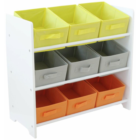 Home 3 Tier Kids Basket Storage Unit - White