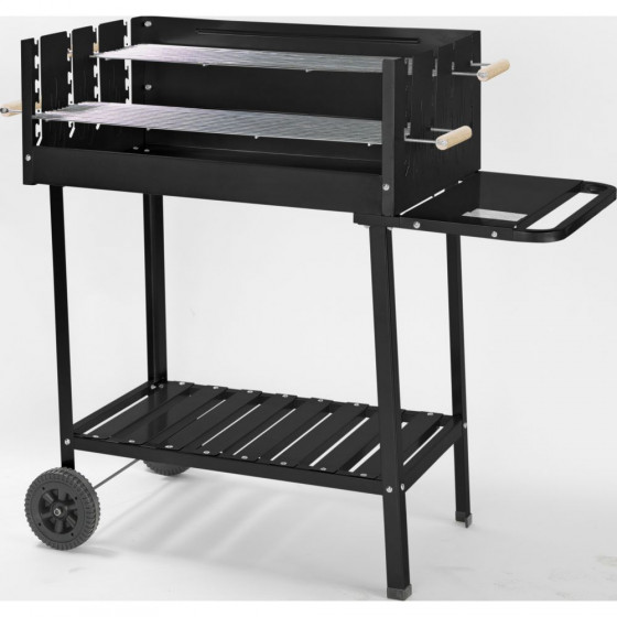 Deluxe Black Steel Party Trolley Charcoal BBQ