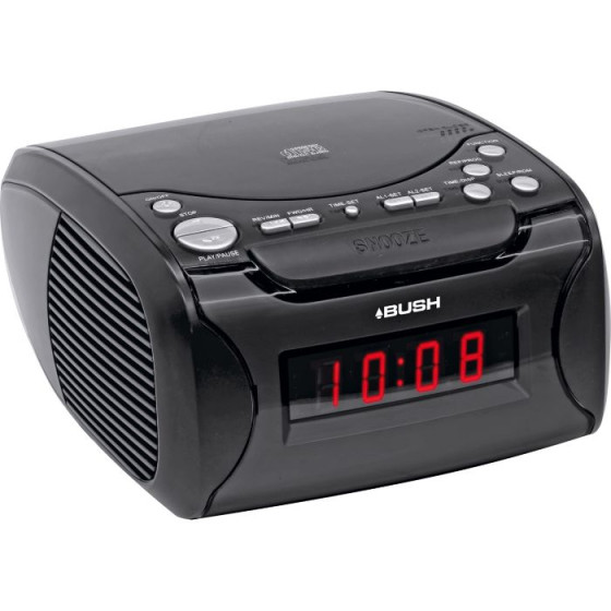 Bush Alarm Clock Radio with CD Player - Black