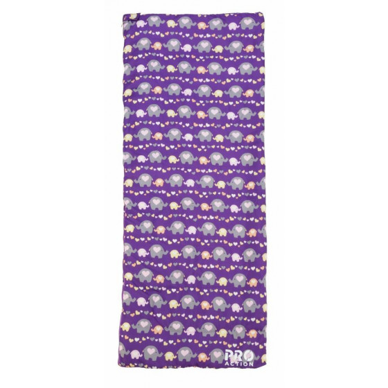 ProAction Elephant Print 250GSM Junior Single Sleeping Bag - Purple